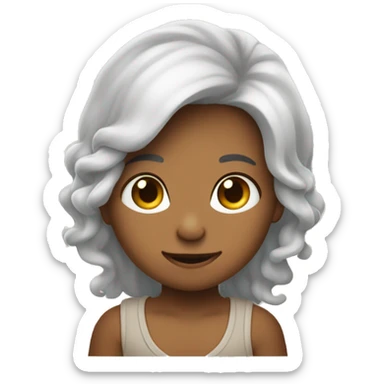 Crie um emoji de uma moça de cabelos castanhos e pele clara com seu bebê no colo  sticker