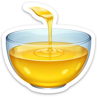 a bowl of yellow liquid, vibrant color, simple, clear sticker