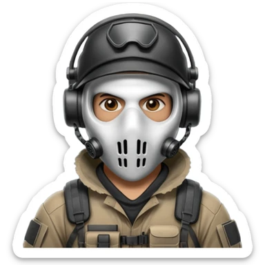 ghost operator from cod saying Anybody wants to play dmz  sticker