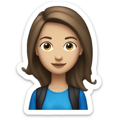 Teenage girl brown hair light skin and a blue quad Yamaha  sticker