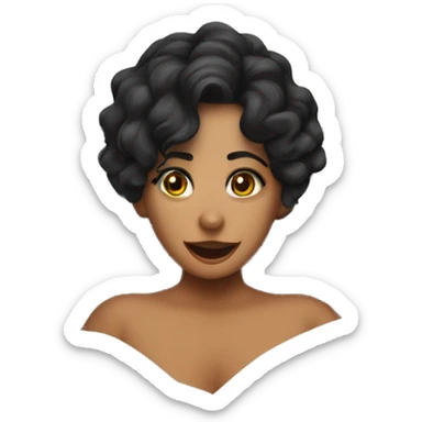 Una persona de piel morena y cabello rizado acostada en una cama durmiendo sticker