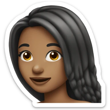 girl with long lashes long hair and long nails smiling sticker