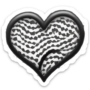 Black and white heart swirled  sticker