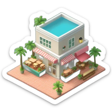 isometric restaurant bermuda sticker