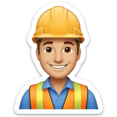 Construction owner happy sticker