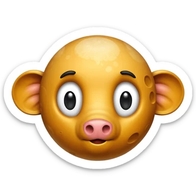 Planeta Saturno con cabeza de vaca sticker