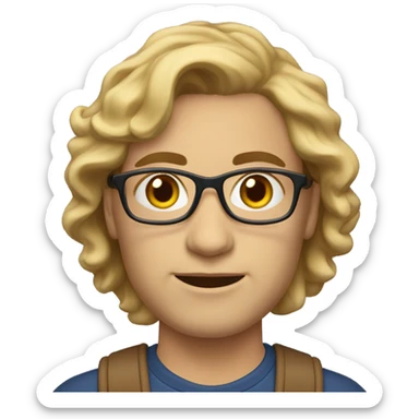 A colombian teacher, about 37 years old, wavy brown blond hair sticker