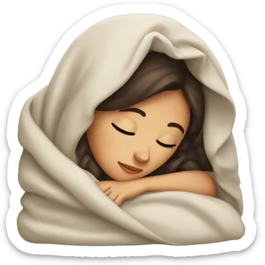 Pretty brunette sleeping under a blanket sticker