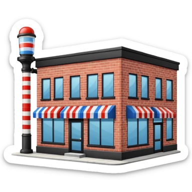 Barbershop building image sticker