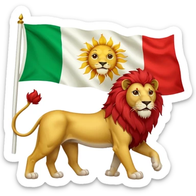Iranian flag without the name of God with a lion and sun sticker
