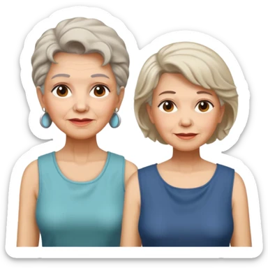 Old Women In Sleeveless, different hair sticker