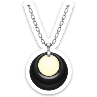 floating onyx stone with inner light, silver chain animated as if alive, no extra colors sticker