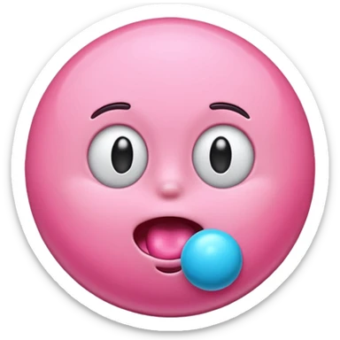 Emoji blowing bubblegum sticker