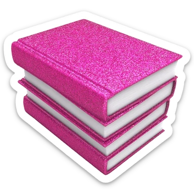 books pink glittery sparkle sticker
