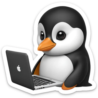 yeah thats nice now convert it into pengeuin with his laptop
 sticker