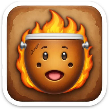 poop emoji in a fiery toilet sticker