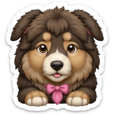 A dark-colored Caucasian Shepherd puppy with cropped ears sticker