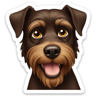 Yorkshire Dark brown dog  sticker