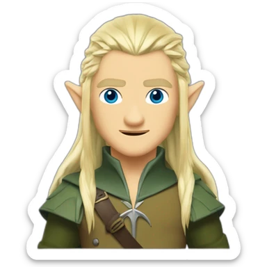 Legolas avec une elfe blonde aux yeux bleus sticker