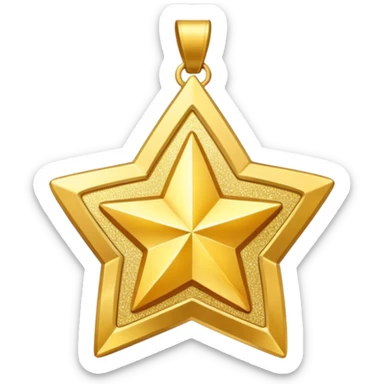 a glittery golden star-shaped medal  sticker