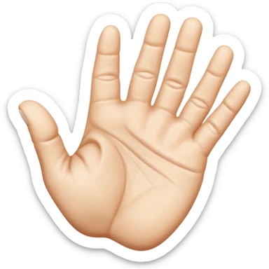 Crea un emoji que sea este ✋️ pero de cabeza, osea invertido, dale una vuelta de 90 grados  sticker