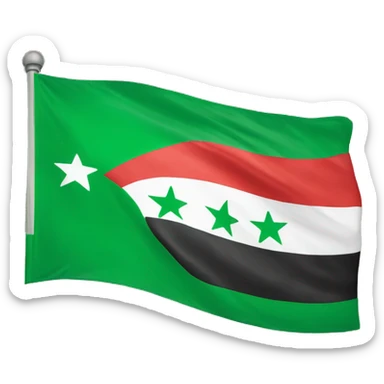 Free Syrian Flag with green on top and 3 red stars in middle sticker