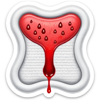 l with blood on it period pad sticker