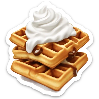 Waffles with whip cream sticker