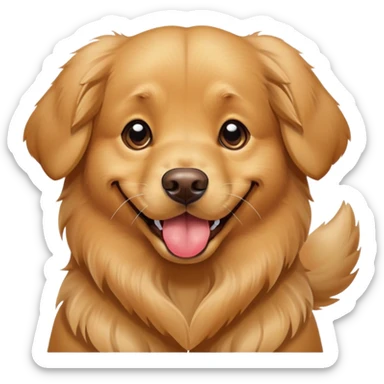 golden retriever with a bow on his head and his tongue sticking out sticker