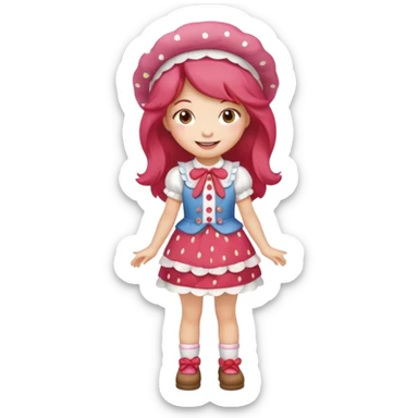 pretty and cute realistic modern day strawberry shortcake full body sticker
