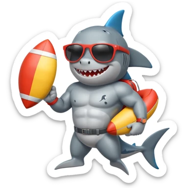 A shark that’s Lifeguard  sticker