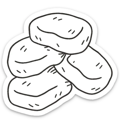 chicken nuggets, sketchy lines hand drawn style sticker