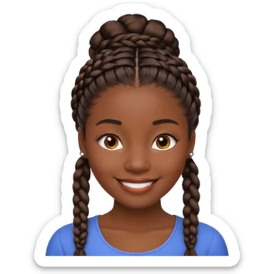 generate an emoji for this phrase, Start strong to earn trust and be noticed. End strong to be remembered. make it a black woman in braids updo. sticker