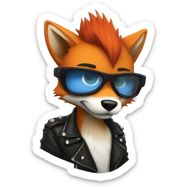 Punk rock fox  sticker