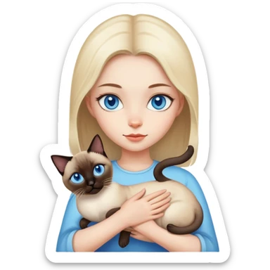 Girl holding a Siamese Cats sticker