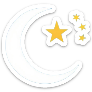 East Turkestan flag with blue background, white crescent moon and star, simple iconic style sticker