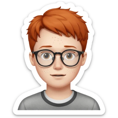 Nerdy boy with glasses sticker