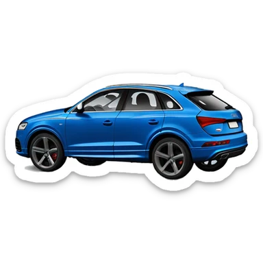audi q3 sportback blue, black wheels sticker