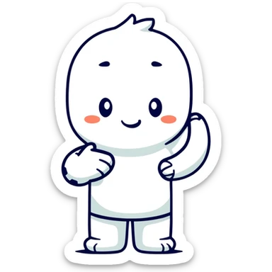 cute character crossing arms making X gesture sticker