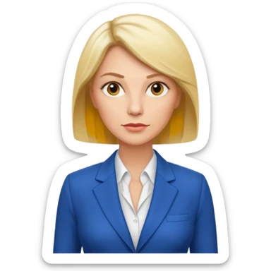serious blond business woman in her forties sticker