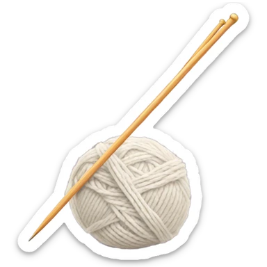 ball of yarn with knitting needles sticker