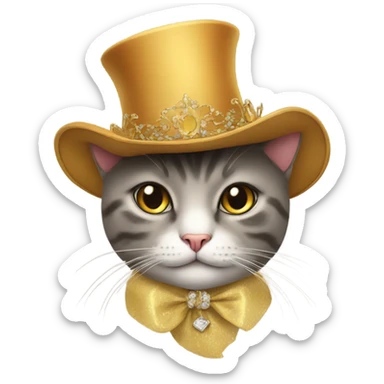 Cat wearing a fancy hat sticker