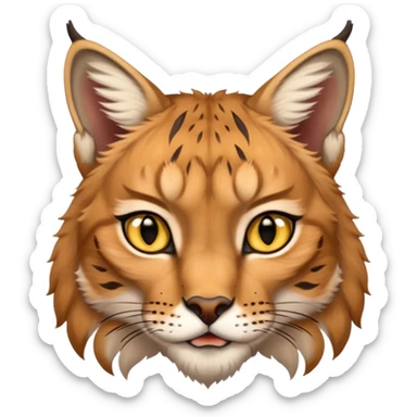 A high-resolution photo-realistic digital illustration of a majestic lynx, chest upward A high-resolution, photo-realistic digital illustration of a majestic young Eurasian lynx, shown from the shoulder upwards with markings sticker