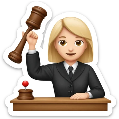 draw an emoji of a judge banging a gavel on the table  sticker