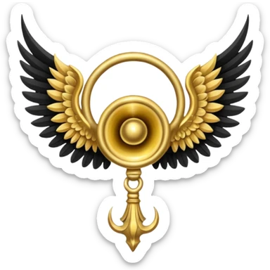 holy emblem with black wings with horn sticker