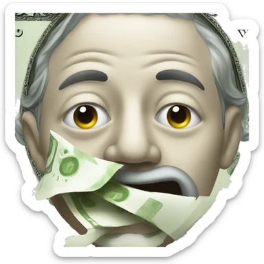 money face getting shushed sticker