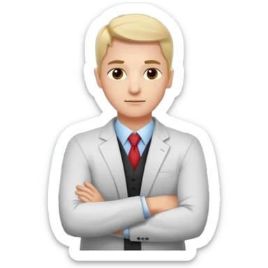 Mach mir einen Trader der an der börse arbeitet mit verschrenkten armen sticker