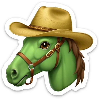 Caballo con cara de rana y sombrero vaquero  sticker