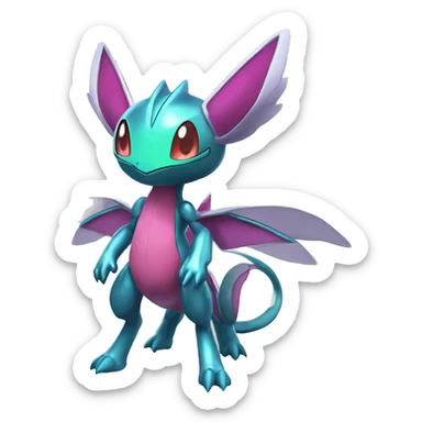 Cool Edgy Cute Chibi Legendary Shiny Fakemon-Pokémon-Genesect-Flygon With Full Body Detailed High Quality sticker
