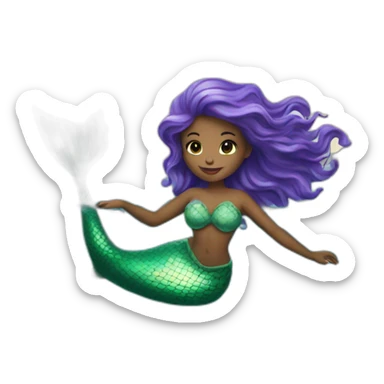 Beautiful Mermaid swimming in the sea sticker
